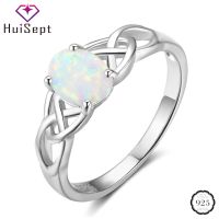 HuiSept Fashion Women Ring 925 Silver Jewelry Oval Shape Opal Gemstone Ornament Rings for Wedding Party Gift Wholesale Size 6 10