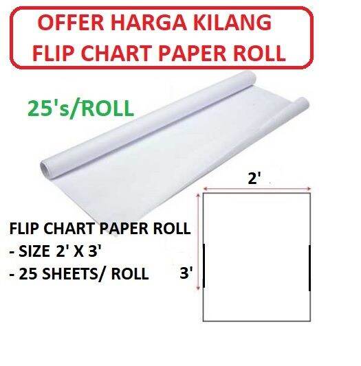FLIP CHART PAPER ROLL 3' X 4' Lazada
