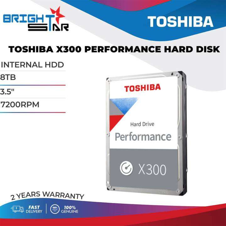 TOSHIBA X300 8TB Interne Festplatte - 7200 U/min, 256MB Cache Für Gaming & Performance