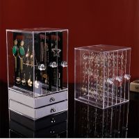 Ready Stock Acrylic Earrings Jewelry Necklace Storage Transparent Organizer Holder Display Stand Large Capacity Necklace Earrings Display Stand Hanger Holder Jewelry Storage Case Organizer Household Transparent Jewelry