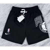 Hot 【hot pressed】nba shorts Brooklyn Nets black casual cotton basketball shorts