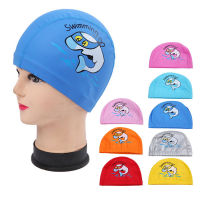 PU Fabric Cute Cartoon Animal Dolphin Kids Children Swimming Cap Waterproof Protect Ears Long Hair Boys Girls Swim Pool Caps Hat