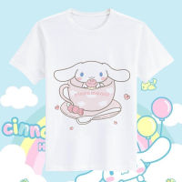 เสื้อยืดลายสุนัขอบเชยน่ารักสไตล์ญี่ปุ่น Cinnamoroll หูใหญ่สุนัขสาวนักเรียนเสื้อหลวม