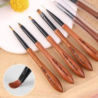 Sandalwood Handle Gradient Blooming effect Nail UV Gel Liner Brush Drawing Pen Painting Stripes Flower Manicure Nail Art Tools