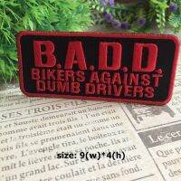 Bikers Against Dumb Drivers Racing ตัวรีดติดเสื้อ อาร์มรีด อาร์มปัก ตกแต่งเสื้อผ้า หมวก กระเป๋า แจ๊คเก็ตยีนส์ Racing Embroidered Iron on Patch