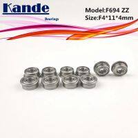 แบริ่ง Kande F694ZZ 10ชิ้น ABEC-1 F694 ZZ F694-2Z ตลับลูกปืนร่องลึกขนาดเล็ก F4 * 11*4มม. 694 F694