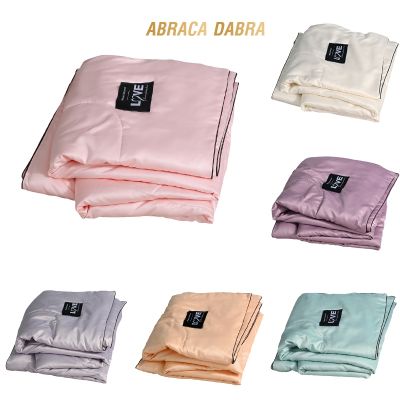 ☽✎◄ Abraca Dabra COD 11 Colors Plain Color Super Soft Silk Summer Quilt Washable Thin Air Conditioning Quilt Blanket with 4 Sizes Small Single/Single/Queen/King