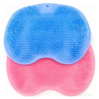 Foot &amp; Back Scrubber Body Shower Brush Reusable Silicone Brush Foot Wash Mat Multifunction Sucker Wall Mat Foot Bathing Tool Showerheads