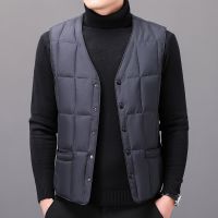 [COD] Middle-aged and elderly down vest mens 2021 autumn winter new warm cold-proof sleeveless light