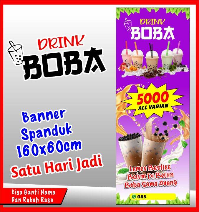 Spanduk Banner Backdrop Minuman Boba Cetak Spanduk Minuman Minuman