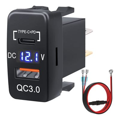 12V-24V USB Outlet Dual Quick Charge 3.0 &amp; PD USB C Port Charger Socket Power Adapter for Car Boat Marine Truck
