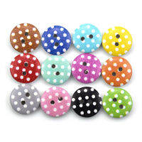 100PCS Mixed Round Dot Wooden Buttons Flatback Cabochon Scrapbooking Crafts Wood Knopf Bouton Decor Diy Accessories 13MM 15MM Haberdashery