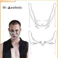 W-AESTHETIC โลหะสำหรับตกแต่ง ไซเบอร์พังค์ Cyber Punk ของเหลวไม่สม่ำเสมอ โกธิค แฟชั่นสำหรับผู้หญิง ปรับได้ปรับได้ ต่างหูแบบไม่สม่ำเสมอ ผู้หญิงผู้ชาย