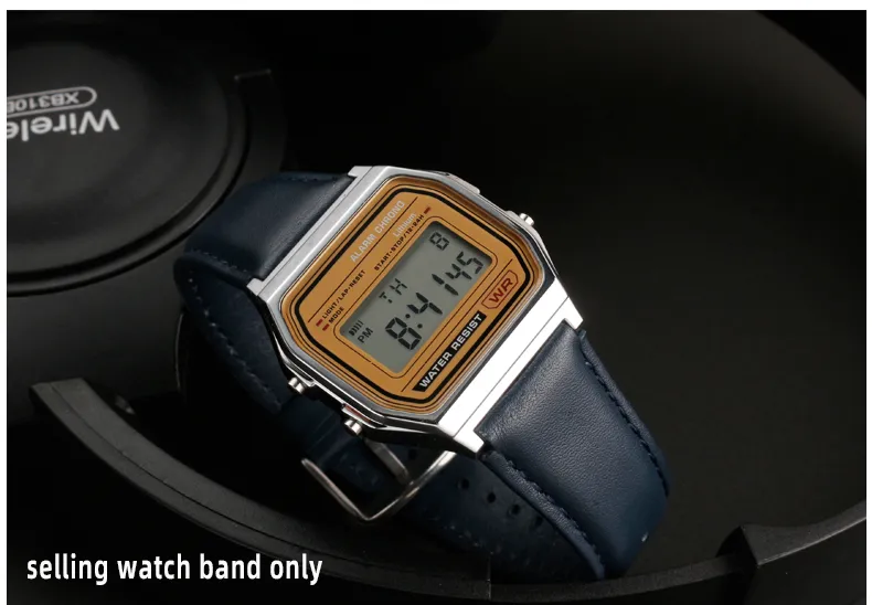 Leather watch strap for Casio A159W-N1 A158WA A168 wristband