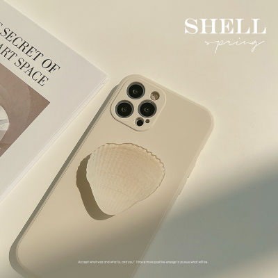 Retro kawaii sweet shell art Bracket Japanese Phone Case For iPhone 11 12 Pro Max Xr Xs Max 7 8 Plus 7Plus case Cute Soft Cover