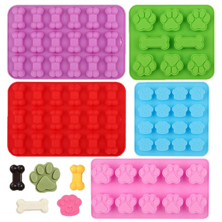 14 Cavities Puppy Dog Paw and Bone Silicone Mould for Chocolate