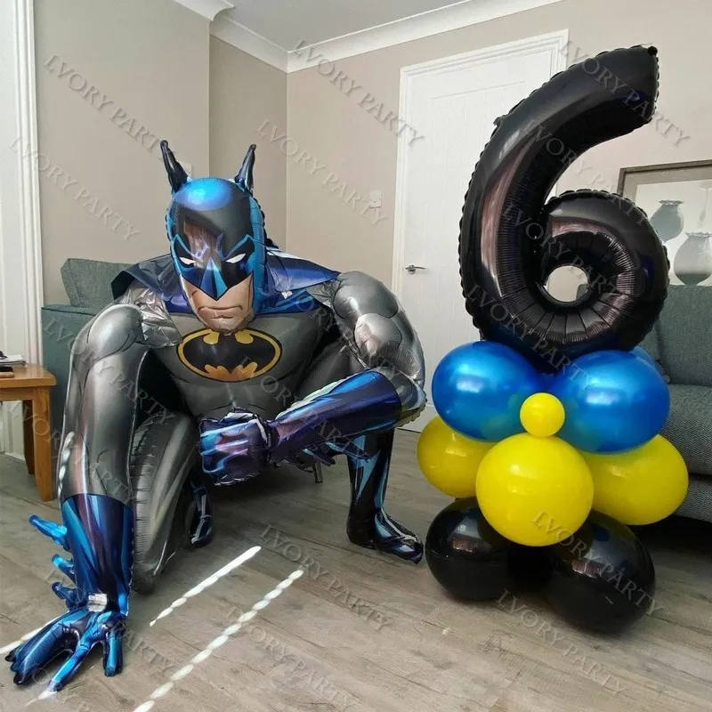 3D Batman Number Aluminum Foil Balloons Set Batman Birthday Party Decoration  Baby Shower Supplies Globos | Lazada PH