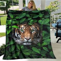 3D tiger printed blanket printed blanket children warm beautiful bed blanket flannel soft and comfortable home travel blanket