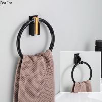 ▫ Black space aluminum folding towel ring Nordic bathroom invisible towel rack decorative towel ring bathroom shelf DyuIhr