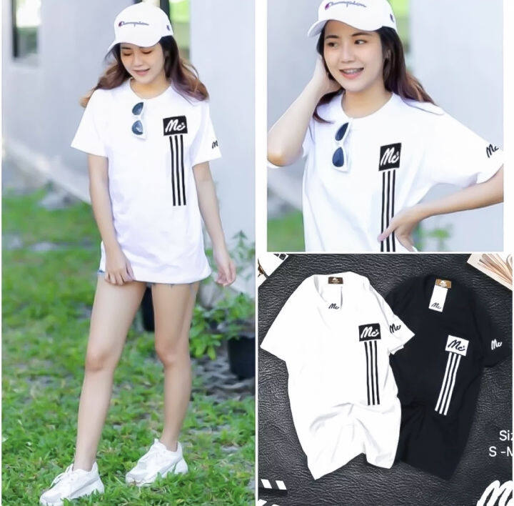 เสื้อยืด-เสื้อยืดแขนสั้น-ปัก-3-ขีด-ผ้า-cotton-100-ขนาด-s-m-l-xl-ใส่ได้ทั้ง-ชาย-หญิง-มีเก็บเงินปลายทาง