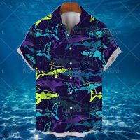 Animal Hawaiian Shirts For Men 3d Shark Graphic Shirts Casual Oversized Short Sleeve Tops Daily Summer Male Clothe Free Shipping