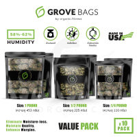 [ชุด 10 ชิ้น] Grove Bags - ถุงบ่ม ถุงบ่มสมุนไพร ขนาด 1 pound, 1/2 pound, 1/4 pound (Made in the U.S.A)