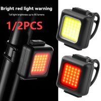 ♙☇✴ 1/2pcs COB LED Bicycle Light 130LM/80LM Headlight Taillight 150mAh MTB Bike Light Type-C USB Rechargeable Lamp Bike Accessories