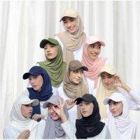 【YF】 Musilm Women Chiffon Hijab With Base Ball Cap Summer Sports HIjabs Ready To Wear Instant Sport