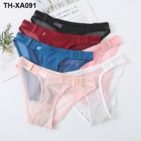 Girls underwear Japanese womens pure cotton crotch low waist girls sexy mesh transparent seamless ladies briefs fun