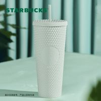 Starbuck ถ้วยฟางนางฟ้าหมอกสีเขียว Durian ถ้วยเพชรตัดถ้วยพลาสติกความจุขนาดใหญ่710มล. ถ้วยน้ำของขวัญ