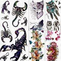 3D Scorpion King Temporary Tattoos Fake Sticker Body Art Arm Armband Waterproof Tattoo For Women Men Boy Wolf Style Tatoos Paper