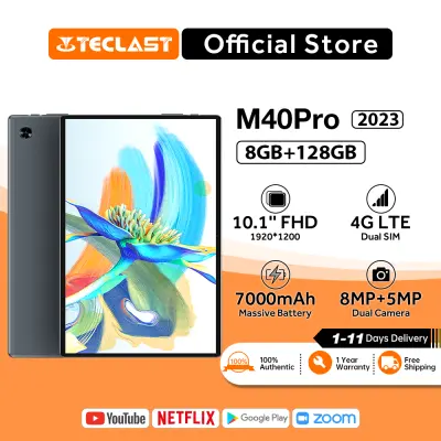 8/128GBNew 2023 Tablet Teclast M40Pro 10.1นิ้ว รองรับ4G ใส่ได้สองซิม เเท๊ปเล็ตของแท้ tablet Android 12 T616 CPU แท็บเล็ตเรียนออนไลน์ รองรับภาษาไทย รับประกัน1ปี