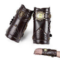 Steampunk R ยุคอัศวิน cer สายรัดข้อมือ Guard นาฬิกาหนัง Wrister เกราะ Prop Vintage คอสเพลย์อะนิเมะอุปกรณ์เสริมสำหรับ Men