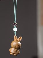 sandalwood carving love Miffy rabbit mobile phone hanging chain solid key pendant hot style