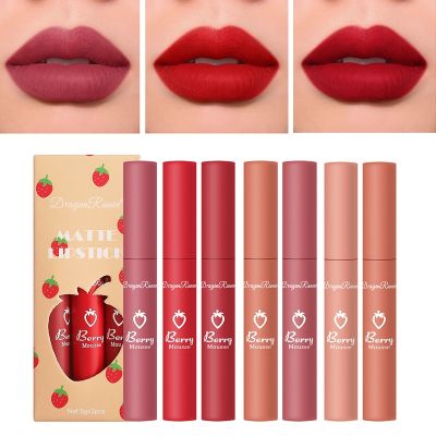 3Pcs Liquid Lipstick Set Matte Sex Lip Gloss Velvet Non-stick Lip Glaze Moisturising Lasting Lip Makeup Cosmetics For Women