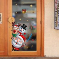 【cw】 Christmas Wall Window Stickers Store Supermarket Window Glass DecorationsDoor Stickersy New YearDecals Decor 【hot】