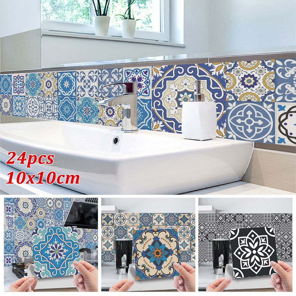 Kitchen Bathroom Tile Mosaic Stickers Self-adhesive Waterproof Home Wall Decor 