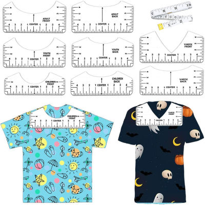 9Pcs Vinyl Center Toddler Heat To Infant Youth Tool Designs Alignment Press Ruler Tshirt Guide