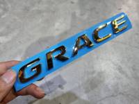 โลโกตัวอักษร เกรซ ฮอนด้า {ซิตี้} สีทอง ติดด้านหลัง size 18 * 2.3 cm Honda Grace {CITY} gold color logo letter