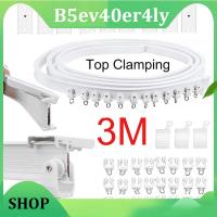 B5ev40er4ly SHOP 3M Curved Curtain Track Rail Top Clamping Flexible Ceiling Mounted Straight Windows Balcony Curtain Pole Accessories