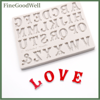 FineGoodWell ตัวอักษรภาษาอังกฤษซิลิโคน fondant แม่พิมพ์ช็อกโกแลตแม่พิมพ์เครื่องมือตกแต่งเค้ก