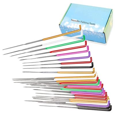 【CW】♟❏□  LMDZ 35 Pcs Felting Needles Wool Needle Felt Colorful Supplies with Bottle