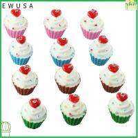 EWUSA 30 Pcs ความยาว29มม. จี้เรซิ่น faux CUP cake พลาสติก imiated Food Charm พร้อมห่วง รู: 2mm เส้นผ่านศูนย์กลาง24มม. จี้เรซิ่น3D สีสันสดใสถ้วยหวานเค้กอาหาร Charm ปริมาณที่เพียงพอ เรซิน เครื่องรางเค้กหวานอาหารน่ารัก งานฝีมือดีไอวาย