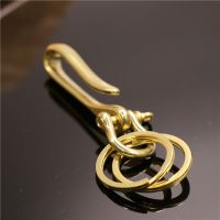 【cw】 Metal D Shackle U-shape Keychain Wallet Chain U with bow shackle split rings 3 Sizes