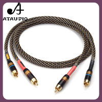 สาย2rca ระบบเสียงไฮไฟหนึ่งคู่คุณภาพสูงสายเสียง Rca เชื่อมต่อโครงข่าย Multitinedia ขยายสัญญานดีวีดีหนึ่งคู่