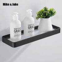 ☍ Black aluminum bathroom glass shelf 25cm-35cm-45cm Square bathroom glass shelvesShower room RackCosmetic Shelf