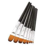 8pcs Paint Brushes Set Filbert Tips Nylon Hair Paintbrushes for Students Adults Artists Acrylic Oil Watercolor Gouache Nail Body Face Art Crafts Supplies Fannlady