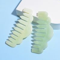 1pc Natural Jade Stone Gua Sha Comb Scalp Massager Head Massage Hair Comb