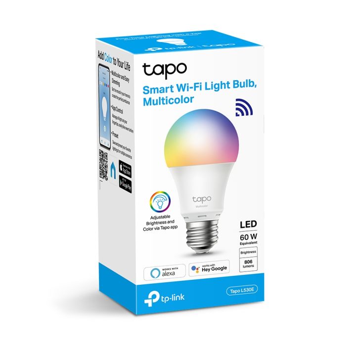 tp-link-tapo-l530e-smart-led-2-pack-หลอดไฟอัจฉริยะ-ปรับได้ถึง-16-ล้านเฉดสี-ของแท้-ประกันศูนย์-1ปี