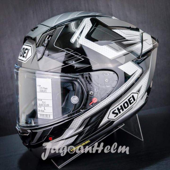 SHOEI HELM X15 ESCALATE TC5 BLACK SILVER XFIFTEEN SNI Lazada shoei-helm-x15-escalate-tc5-black-silver-xfifteen-sni-lazada